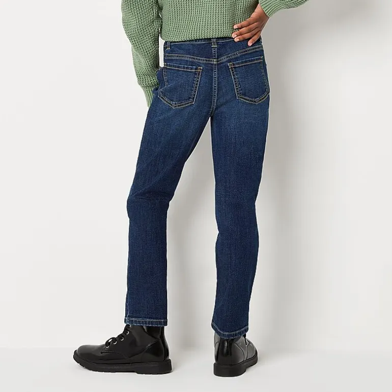 Thereabouts Little & Big Kid Girls Adaptive Adjustable Waist Stretch Fabric Straight Leg Jean