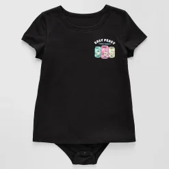 Thereabouts Little & Big Kid Girls Crew Neck Short Sleeve Adaptive Rib Bodysuit