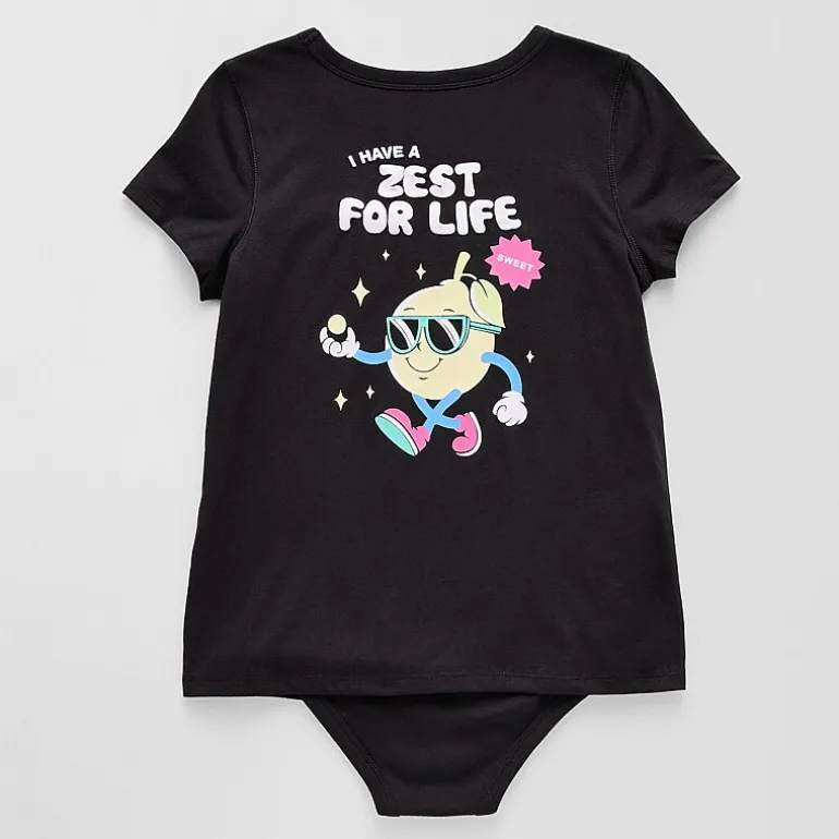 Thereabouts Little & Big Kid Girls Crew Neck Short Sleeve Adaptive Rib Bodysuit
