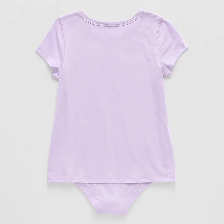 Thereabouts Little & Big Kid Girls Crew Neck Short Sleeve Adaptive Rib Bodysuit