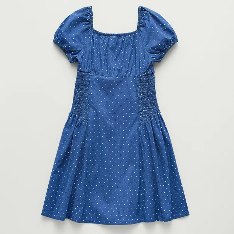 Thereabouts Little & Big Kid Girls Short Sleeve Puffed Empire Waist Dress