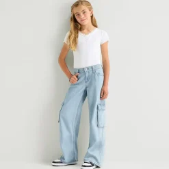 Thereabouts Little & Big Kid Girls Adjustable Waist Low Rise Baggy Fit Cargo Jean