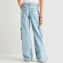 Thereabouts Little & Big Kid Girls Adjustable Waist Low Rise Baggy Fit Cargo Jean