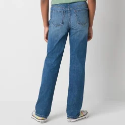 Thereabouts Little & Big Kid Girls Adjustable Waist Stretch Fabric Superflex Mid Rise Straight Leg Jean