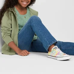 Thereabouts Little & Big Kid Girls Adjustable Waist Stretch Fabric Superflex Mid Rise Straight Leg Jean
