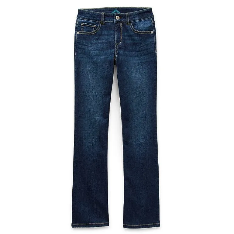 Thereabouts Little & Big Kid Girls Adjustable Waist Stretch Fabric Superflex Mid Rise Regular Fit Bootcut Jean