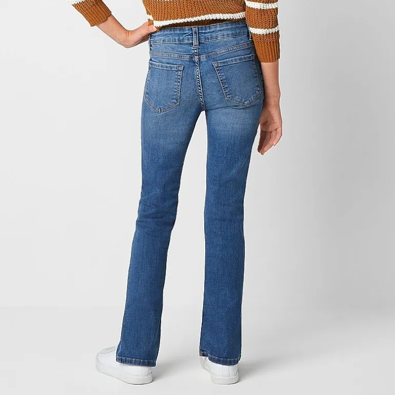 Thereabouts Little & Big Kid Girls Adjustable Waist Stretch Fabric Superflex Mid Rise Regular Fit Bootcut Jean