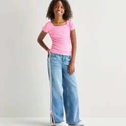 Thereabouts Little & Big Kid Girls Adjustable Waist Low Rise Baggy Fit Jean