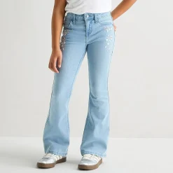 Thereabouts Little & Big Kid Girls Button Fly Flare Leg Jean