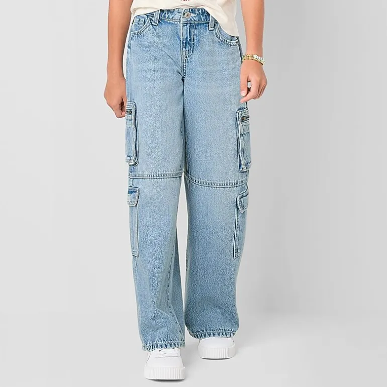 Thereabouts Little & Big Kid Girls Cargo Low Rise Loose Fit Cargo Jean