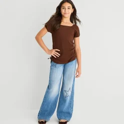 Thereabouts Little & Big Kid Girls Adjustable Waist Low Rise Baggy Fit Jean