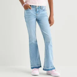 Thereabouts Little & Big Kid Girls Adjustable Waist Low Rise Flare Leg Jean