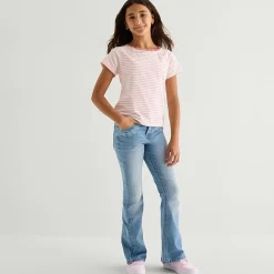 Thereabouts Little & Big Kid Girls Mid Rise Flare Leg Jean