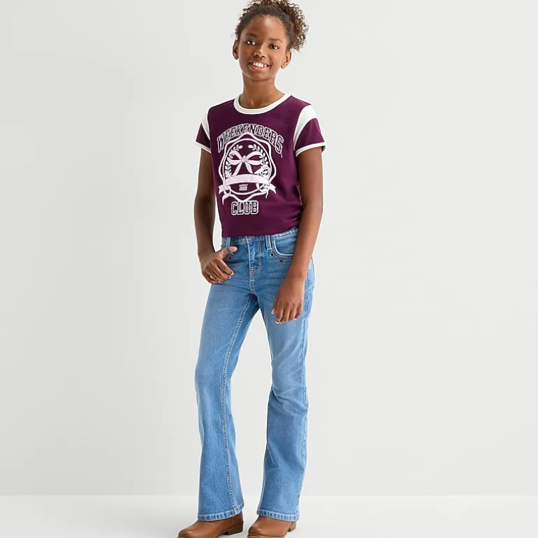 Thereabouts Little & Big Kid Girls Mid Rise Flare Leg Jean