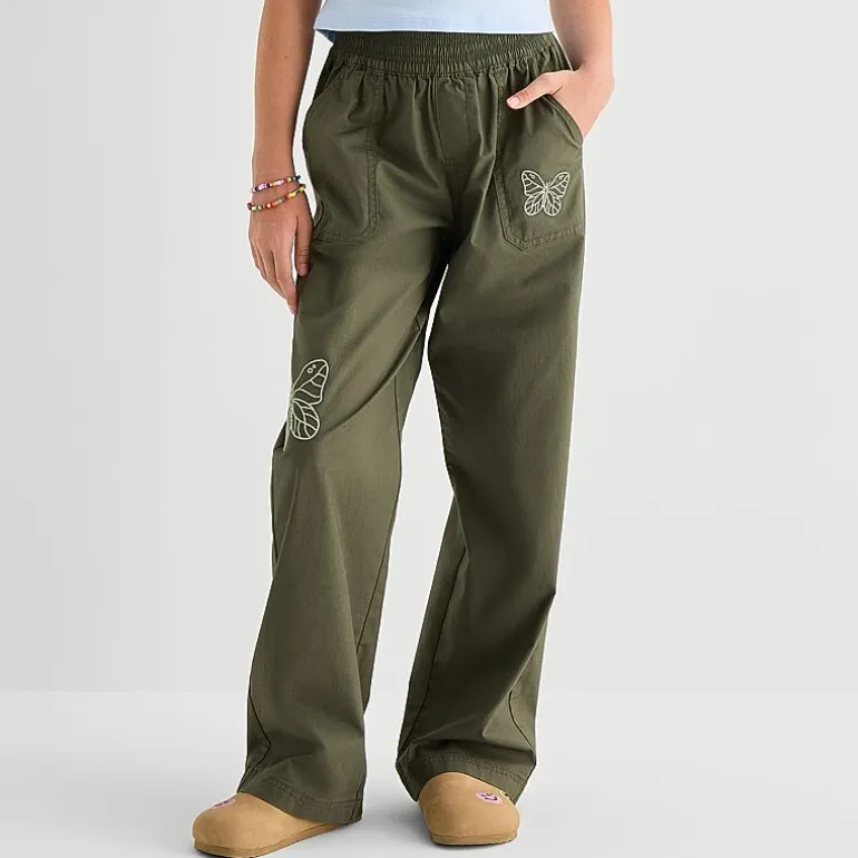 Thereabouts Little & Big Kid Girls Stretch Fabric Mid Rise Straight Cargo Pant