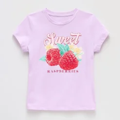 Thereabouts Little & Big Kid Girls Crew Neck Short Sleeve Classic Fit Graphic T-Shirt