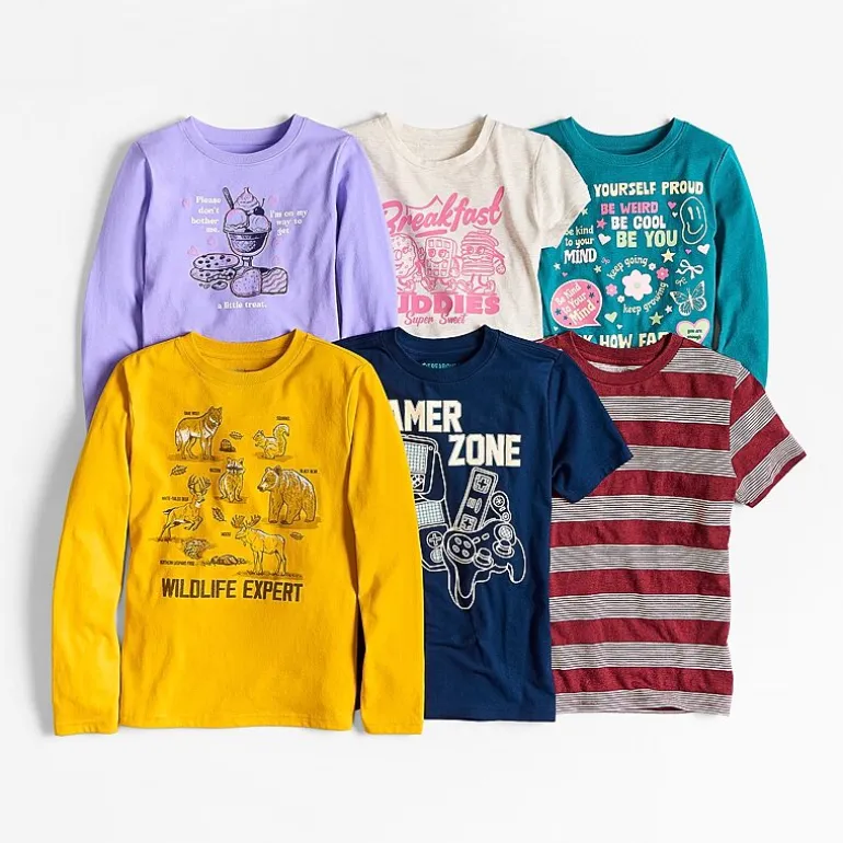 Thereabouts Little & Big Kid Girls Crew Neck Short Sleeve Classic Fit Graphic T-Shirt