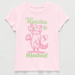 Thereabouts Little & Big Kid Girls Crew Neck Short Sleeve Classic Fit Graphic T-Shirt