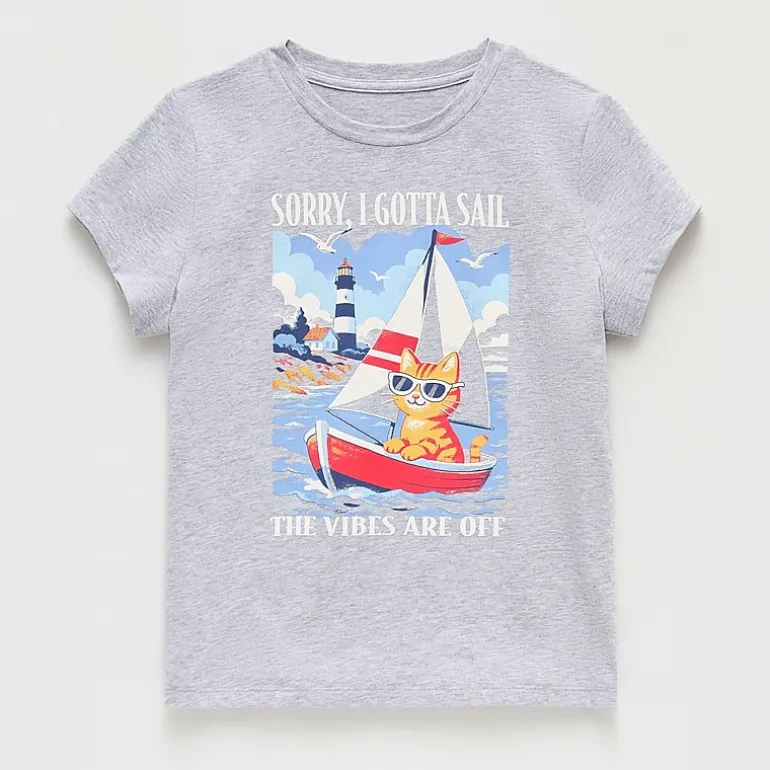 Thereabouts Little & Big Kid Girls Crew Neck Short Sleeve Classic Fit Graphic T-Shirt