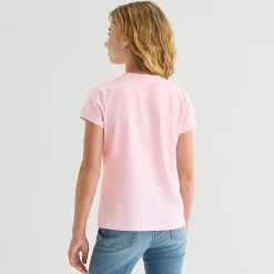 Thereabouts Little & Big Kid Girls Crew Neck Short Sleeve Classic Fit Graphic T-Shirt