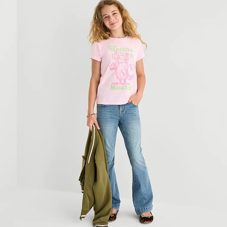 Thereabouts Little & Big Kid Girls Crew Neck Short Sleeve Classic Fit Graphic T-Shirt