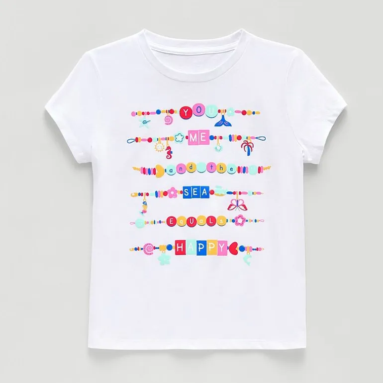 Thereabouts Little & Big Kid Girls Crew Neck Short Sleeve Classic Fit Graphic T-Shirt