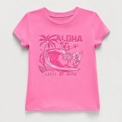 Thereabouts Little & Big Kid Girls Crew Neck Short Sleeve Classic Fit Graphic T-Shirt