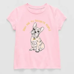 Thereabouts Little & Big Kid Girls Crew Neck Short Sleeve Classic Fit Graphic T-Shirt