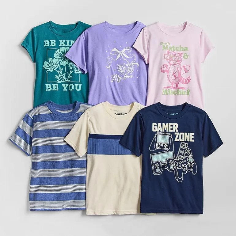 Thereabouts Little & Big Kid Girls Crew Neck Short Sleeve Classic Fit Graphic T-Shirt
