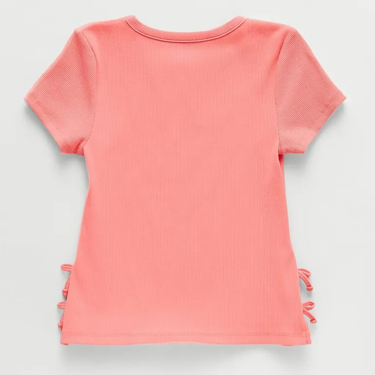 Thereabouts Little & Big Kid Girls Crew Neck Short Sleeve Embroidered T-Shirt
