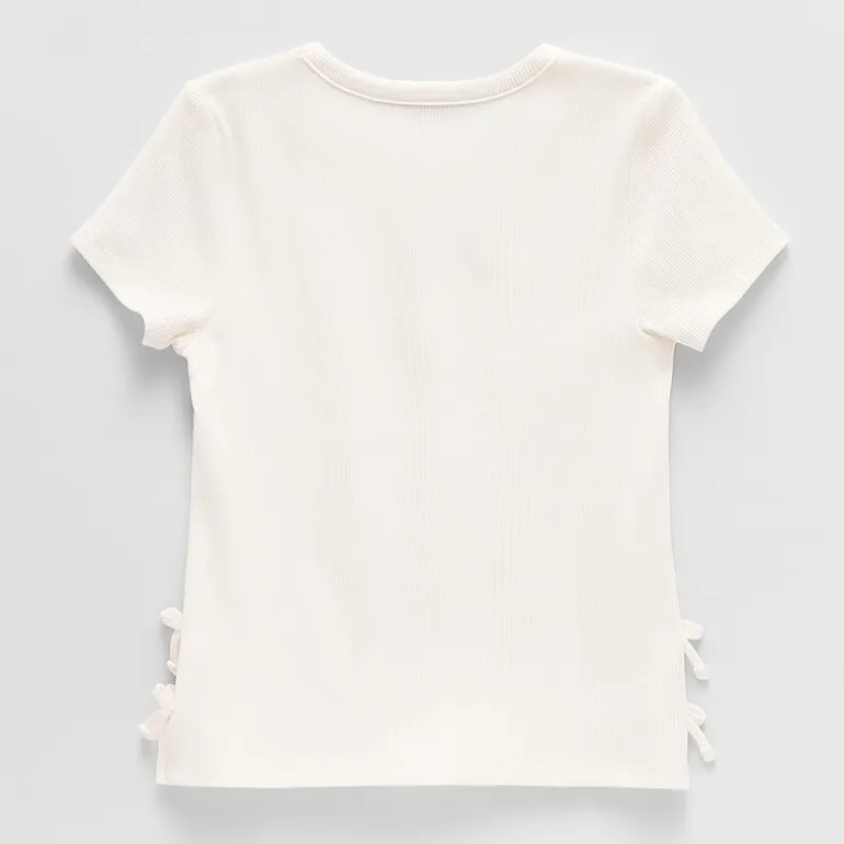 Thereabouts Little & Big Kid Girls Crew Neck Short Sleeve Embroidered T-Shirt