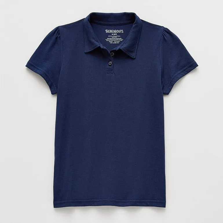 Thereabouts Little & Big Kid Girls Short Sleeve Regular Fit Polo Shirt