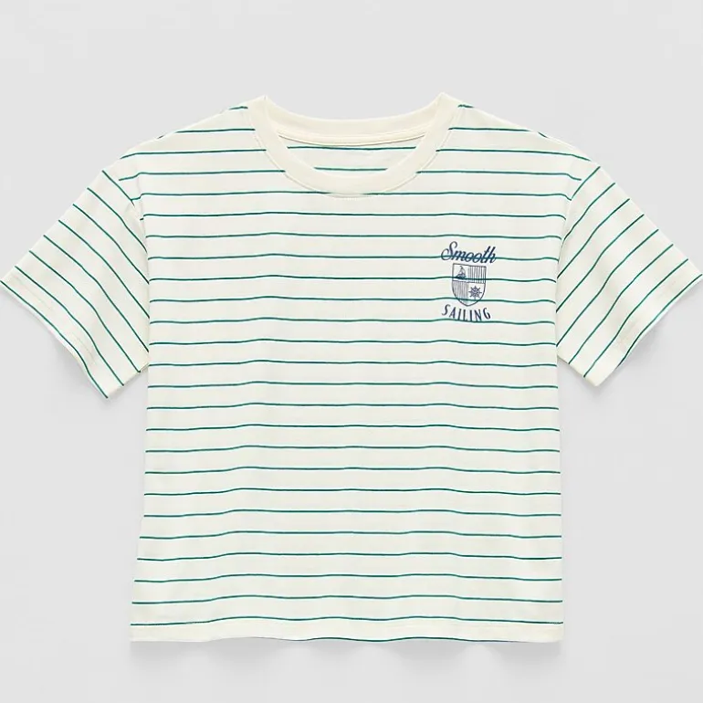 Thereabouts Little & Big Kid Girls Crew Neck Short Sleeve Boxy Fit Graphic T-Shirt
