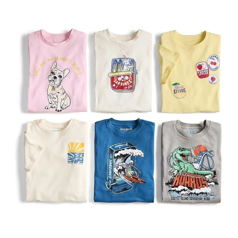 Thereabouts Little & Big Kid Girls Crew Neck Short Sleeve Boxy Fit Graphic T-Shirt