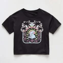 Thereabouts Little & Big Kid Girls Crew Neck Short Sleeve Boxy Fit Graphic T-Shirt