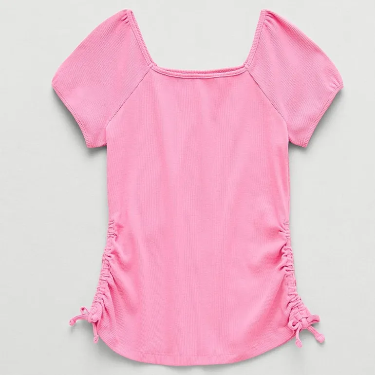 Thereabouts Little & Big Kid Girls Square Neck Short Sleeve T-Shirt