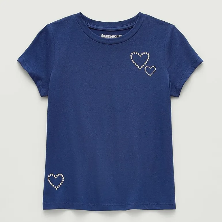 Thereabouts Little & Big Kid Girls Round Neck Short Sleeve T-Shirt