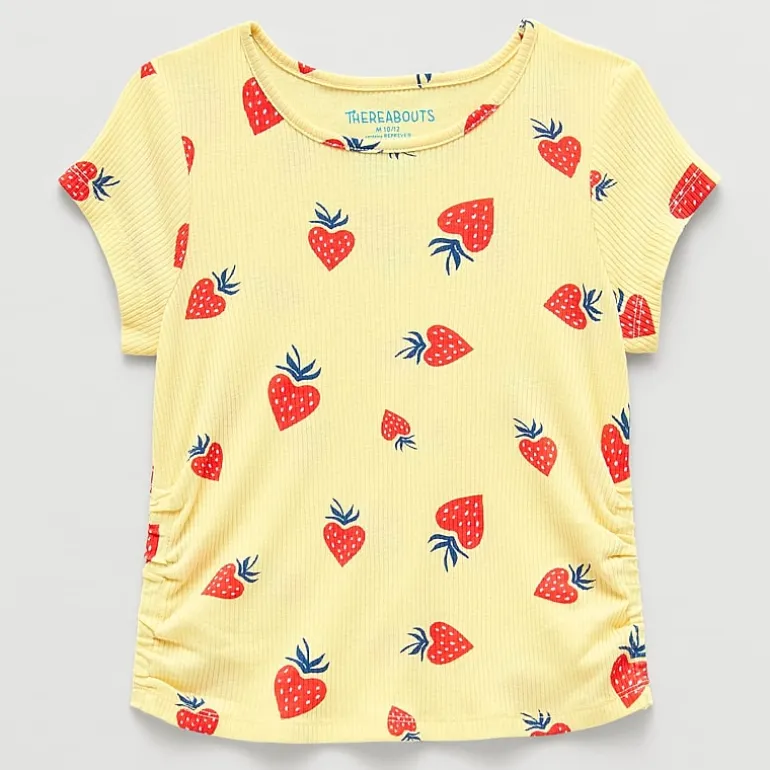 Thereabouts Little & Big Kid Girls Round Neck Short Sleeve T-Shirt