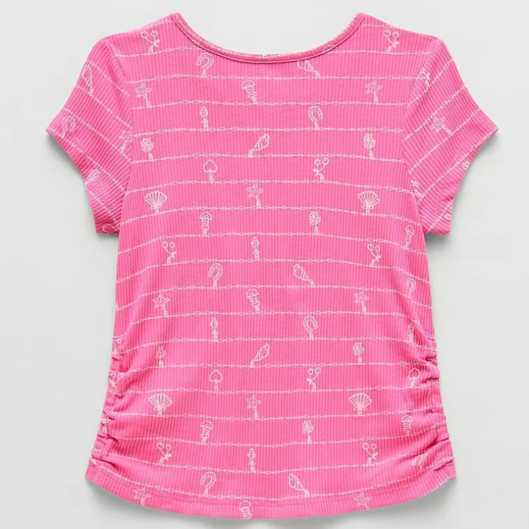 Thereabouts Little & Big Kid Girls Round Neck Short Sleeve T-Shirt