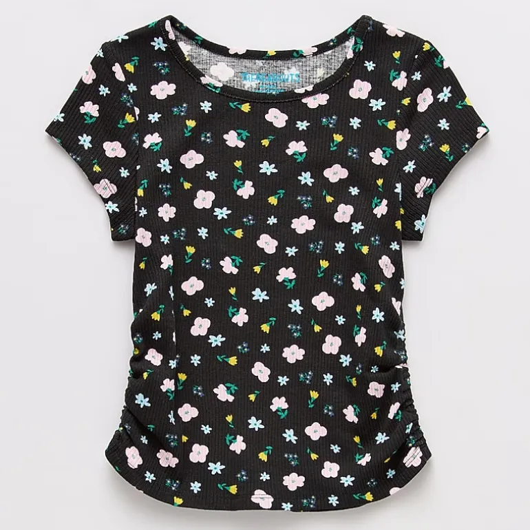 Thereabouts Little & Big Kid Girls Round Neck Short Sleeve T-Shirt