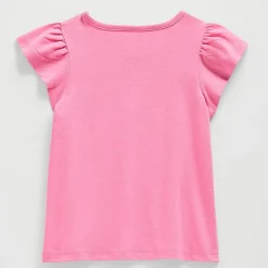Thereabouts Little & Big Kid Girls Square Neck Short Sleeve Embroidered T-Shirt