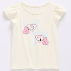 Thereabouts Little & Big Kid Girls Square Neck Short Sleeve Embroidered T-Shirt