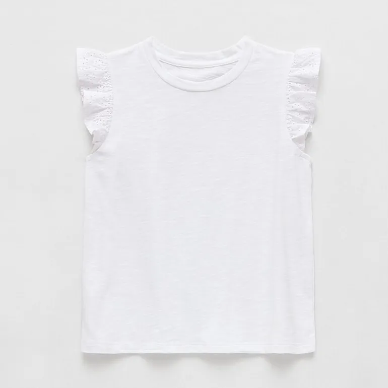 Thereabouts Little & Big Kid Girls Crew Neck Short Sleeve Embroidered T-Shirt