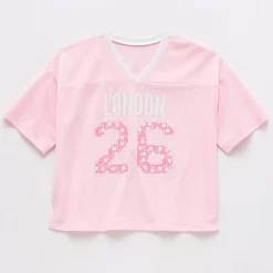 Thereabouts Little & Big Kid Girls V Neck Short Sleeve Oversized Graphic T-Shirt