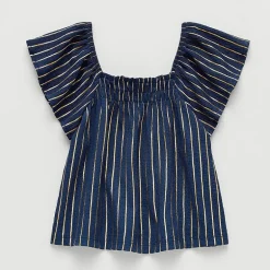 Thereabouts Little & Big Kid Girls Square Neck Short Sleeve Blouse