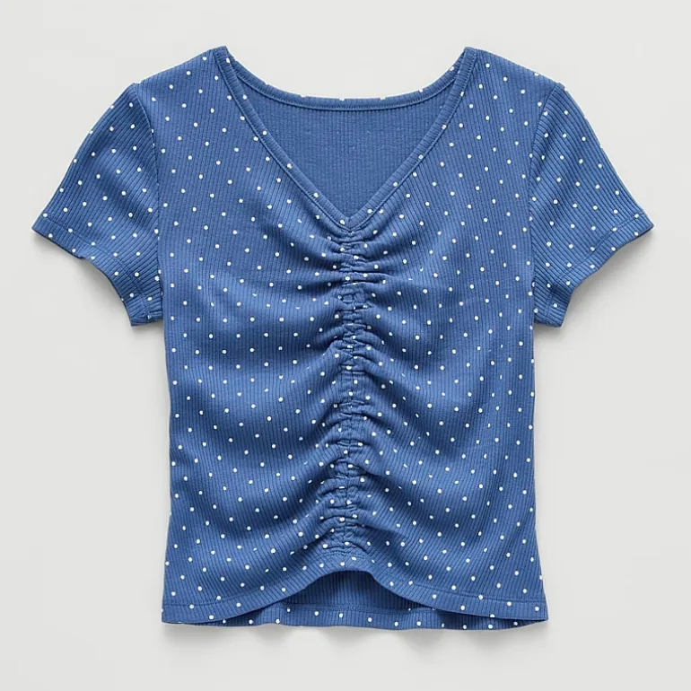 Thereabouts Little & Big Kid Girls V Neck Short Sleeve T-Shirt