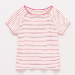 Thereabouts Little & Big Kid Girls Boat Neck Short Sleeve Lace Trim T-Shirt