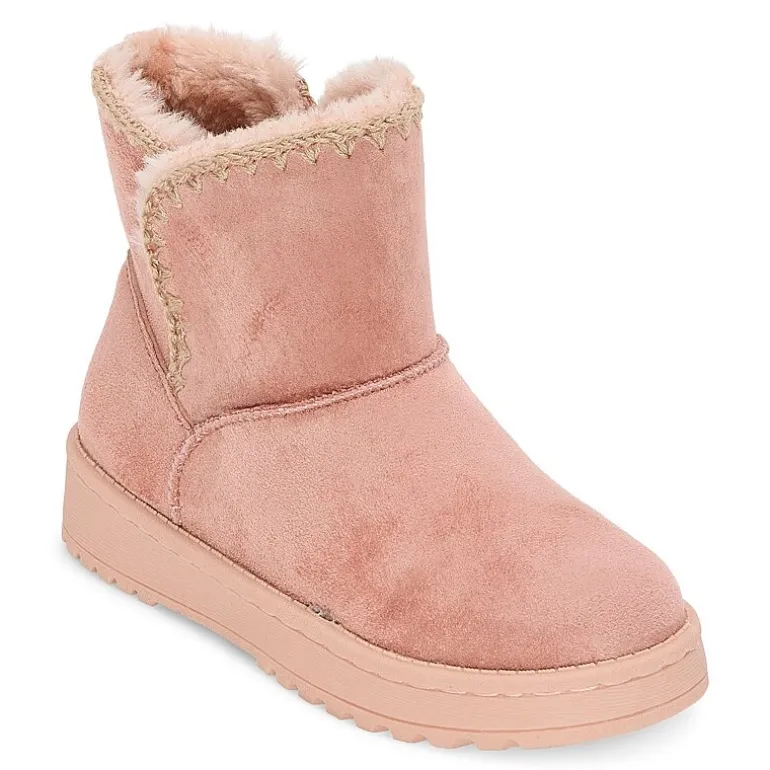 Thereabouts Little & Big Kid Girls Rose Faux Fur Lined Flat Heel Winter Boots