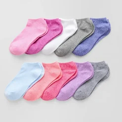 Thereabouts Little & Big Kid Girls 10 Pair Low Cut Socks