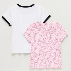 Thereabouts Little & Big Kid Girls Easy-on + Easy-off Crew Neck Short Sleeve Adaptive 2-pc. T-Shirt